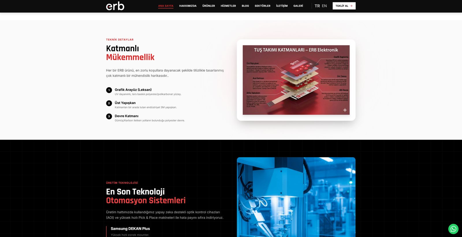 ERB web sitesi: katmanlı yapı bölümü